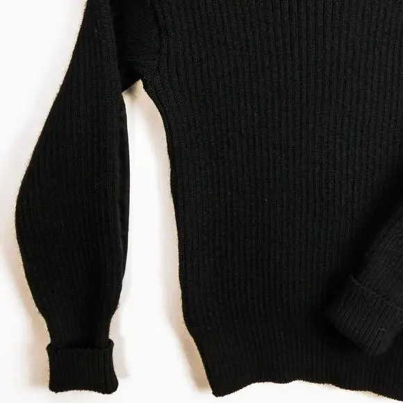 Vintage Commando Military Sweater Wool Men’s Large Black Made in USA USMC Style - Picture 10 of 11